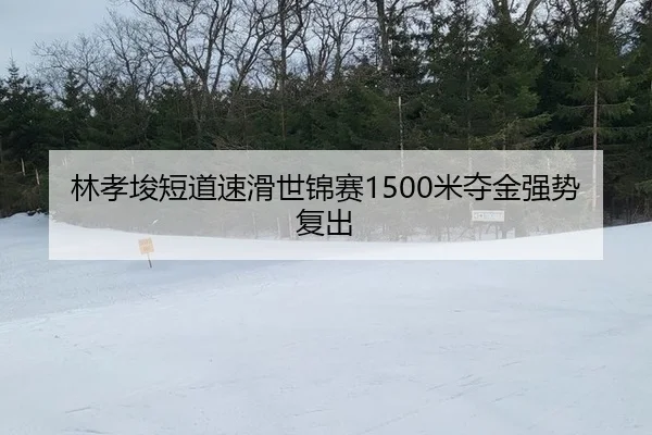 林孝埈短道速滑世锦赛1500米夺金强势复出